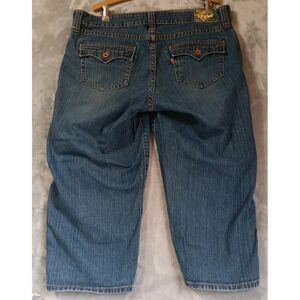 Levi's 542 Capri Jeans Women's Size 18 Blue Low Rise Cropped Flap Pockets Y2K